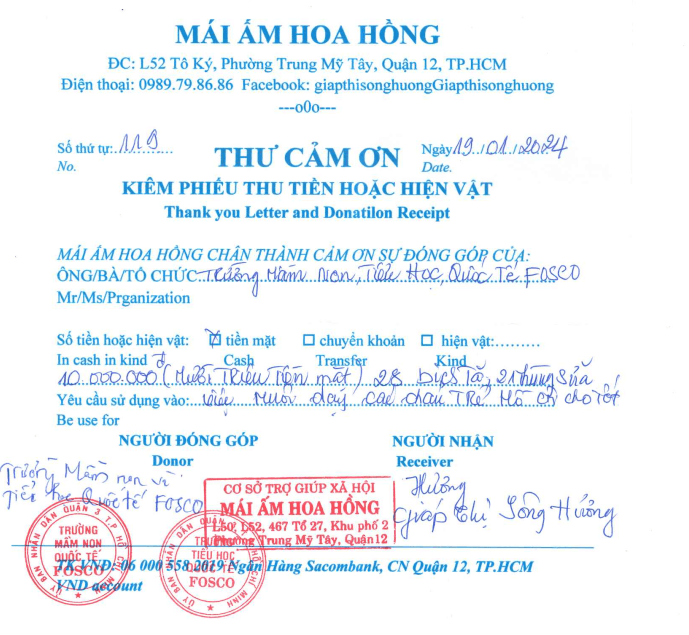 Chuyến thăm đến Mái Ấm Hoa Hồng, Quận 12.